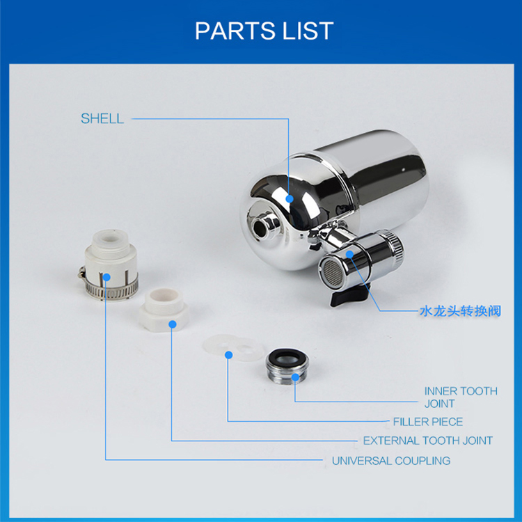 Sanipro New Style Ceramic Cartridge Mounted Kitchen Bathroom Mineral Stone Rust Removal Faucet Water Purifier Filter Tap