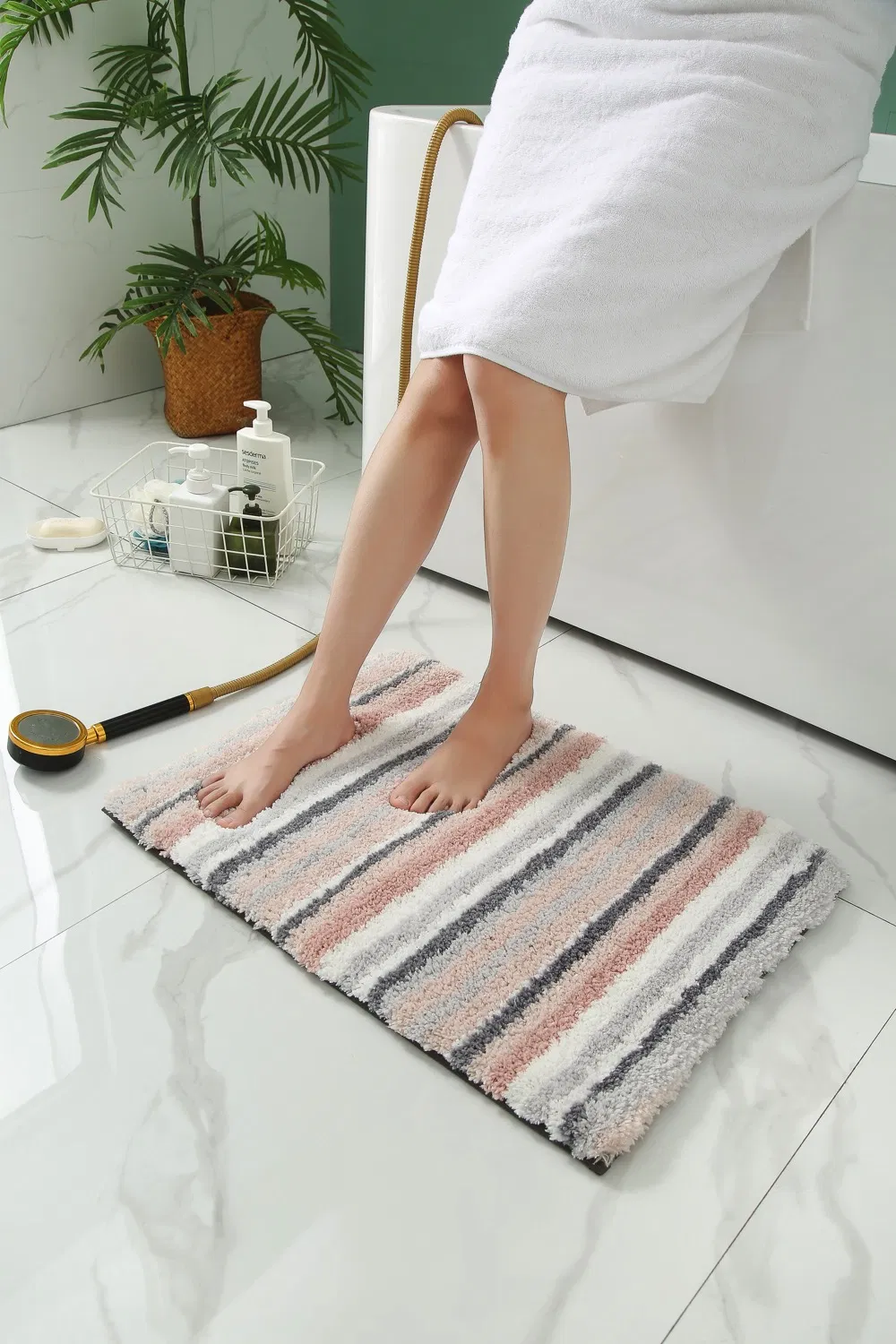 Hotel Bathroom Use Kitchen Living Room Water Absorb Noise Absorb Soft Cotton Floor Mat Carpet