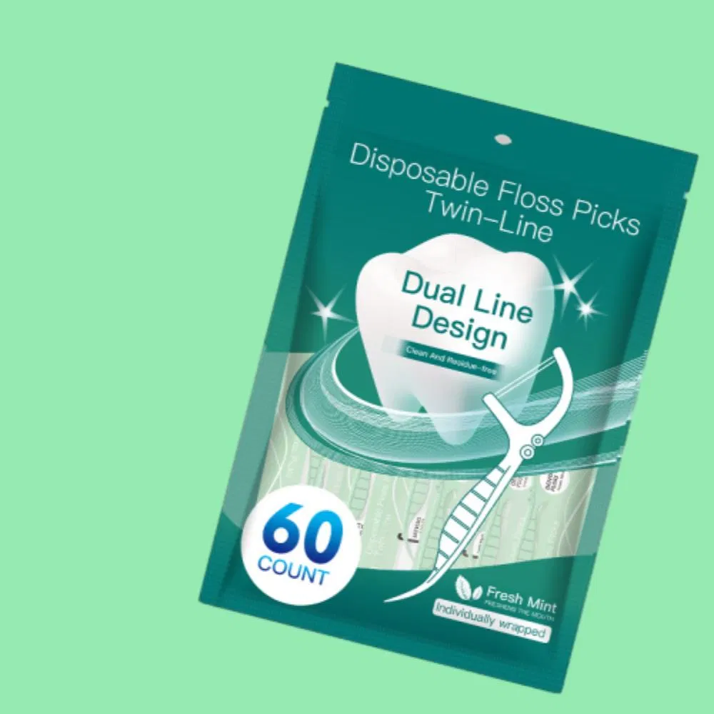Одноразовые зубные нити с двойной нитью, 100 шт