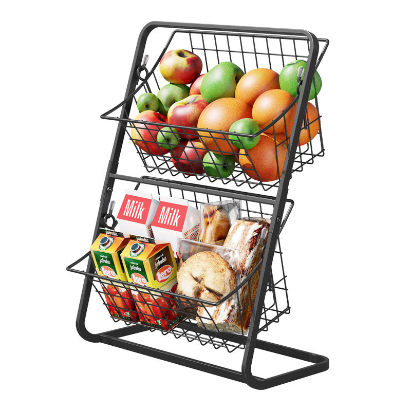 2 Tier Dish Drying Racks for Kitchen Counter Drain Bowl Rack Metal Storage Rack