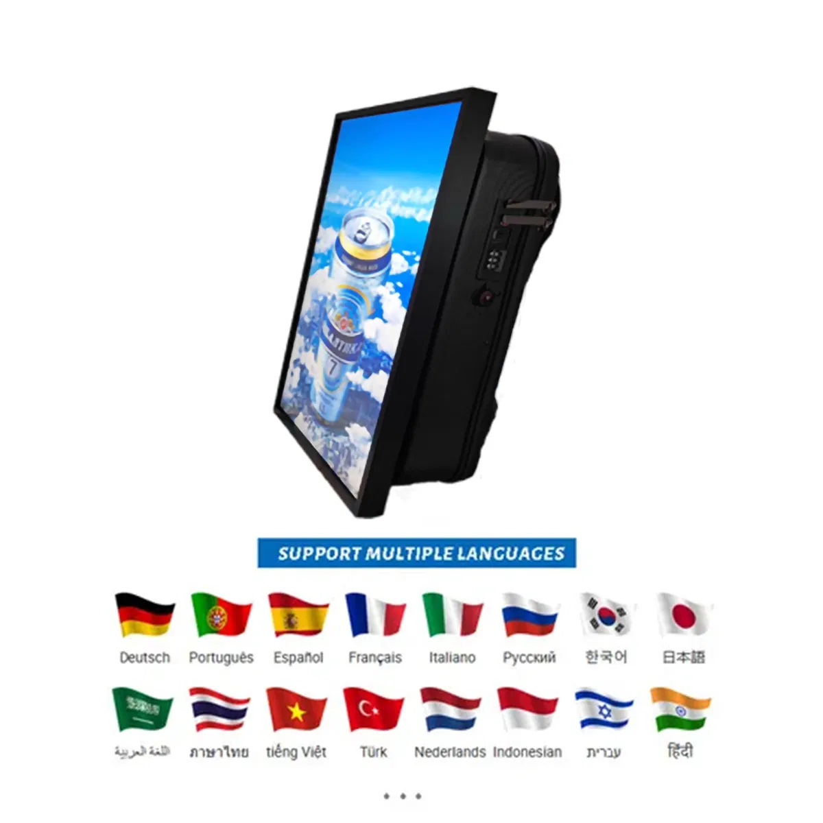 21.5/32 Inch LCD Display Backpack Walking Digital Signage Portable Outdoor Advertising LCD 1000nit High Brightness Advertising Player Digital Billboard