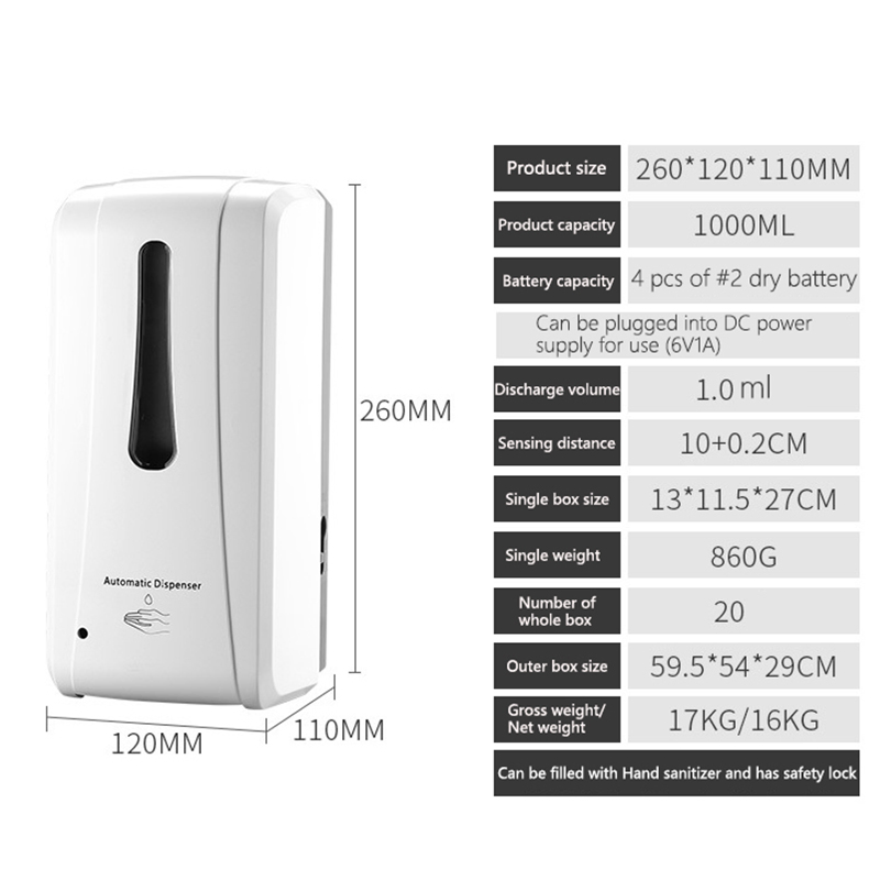 Hotel Home Office Bathroom Intelligent Automatic Sensitive Infrared Sensor Soap Dispenser