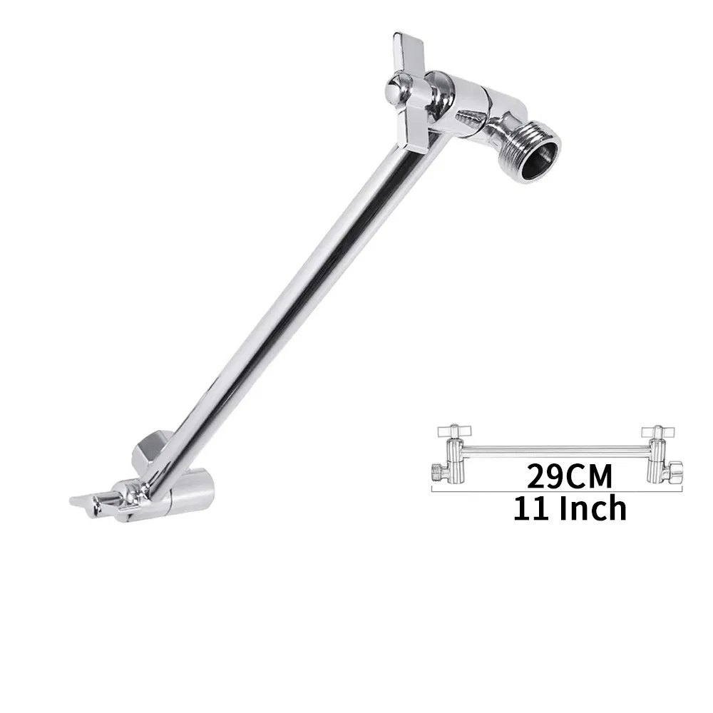Adjustable Chrome Handshower Handheld Volume Control Fixing Kit Extension Riser Mount Connector Shower Arm