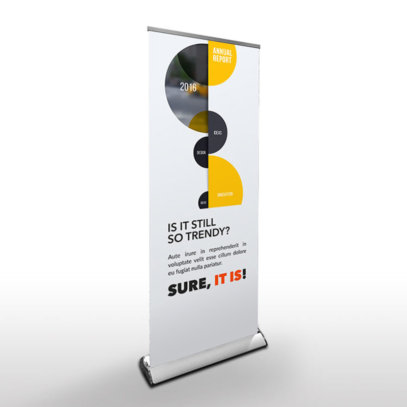 Custom Printed Tradeshow Metal Black Base Roll up Banner