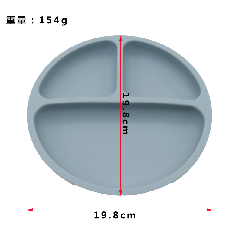 Food Grade Silicone Seperated Baby Feeding Plate with Sucker
