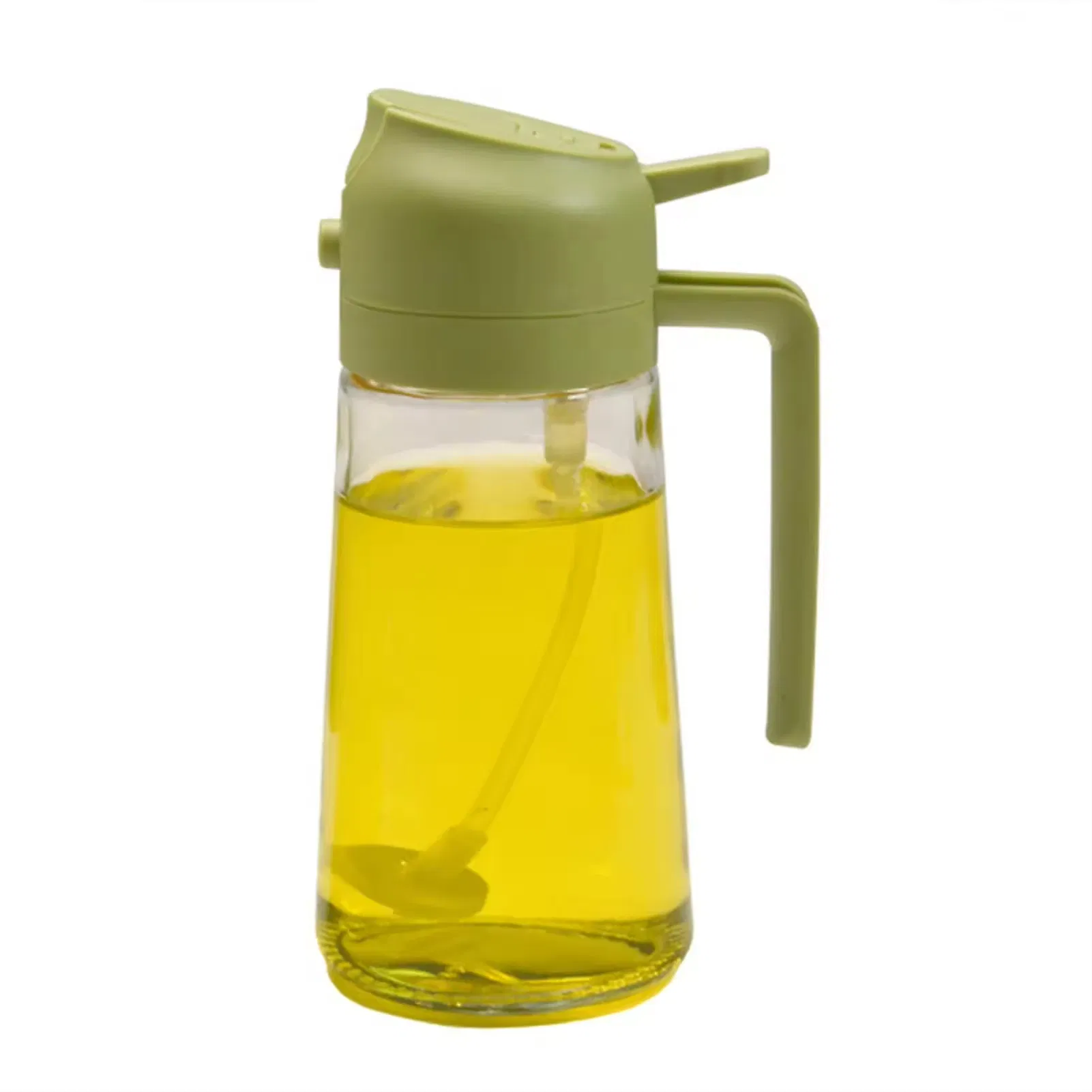 2 in 1 470ml Premium Glass Cooking Oil Spray Bottle Leak-Proof Fine Mist Ergonomic Grip Controlled Portion Multi-Purpose BBQ Oil Sprayer
