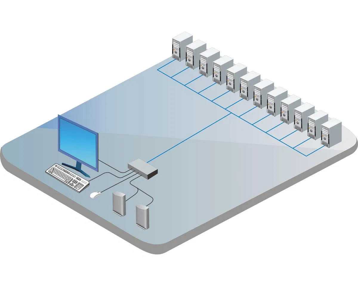 Коммутатор KVM DVI 1x12 с USB и Audio