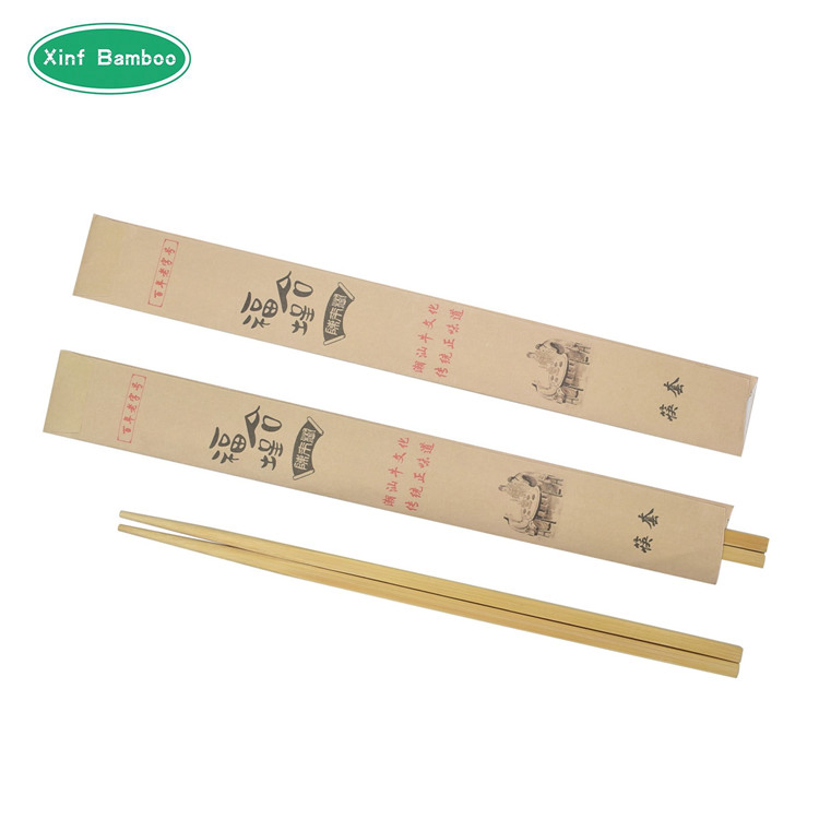 Chinese Manufacturers Ecofriendly Bamboo Twins Chopsticks Wrapped Semi Paper Package Chopsticks