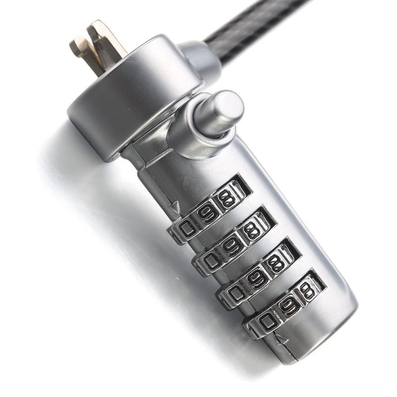 Zinc Alloy Eight Strand Braided Steel Wire 2m Long Password LCD Anti Theft Laptop Lock