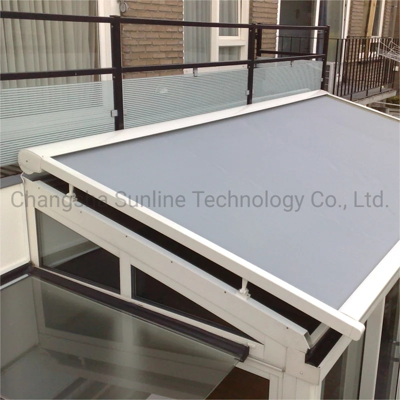 Outdoor High Quality Wood Pergola Roof Awning with Wind/Rain Sensor