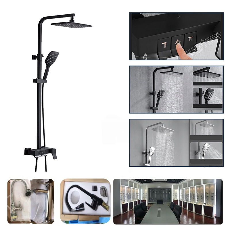 Bathroom Sanitary Ware Corner Bath Shower Set Shower Brass Overhead Shower Head