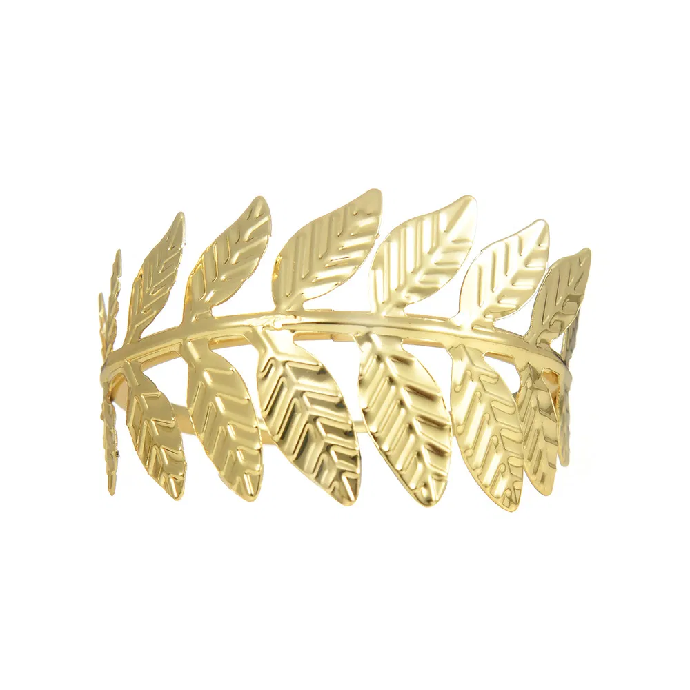 Artificial Leaf Metal Napkin Ring Home Restaurant Gold Napkin Holder