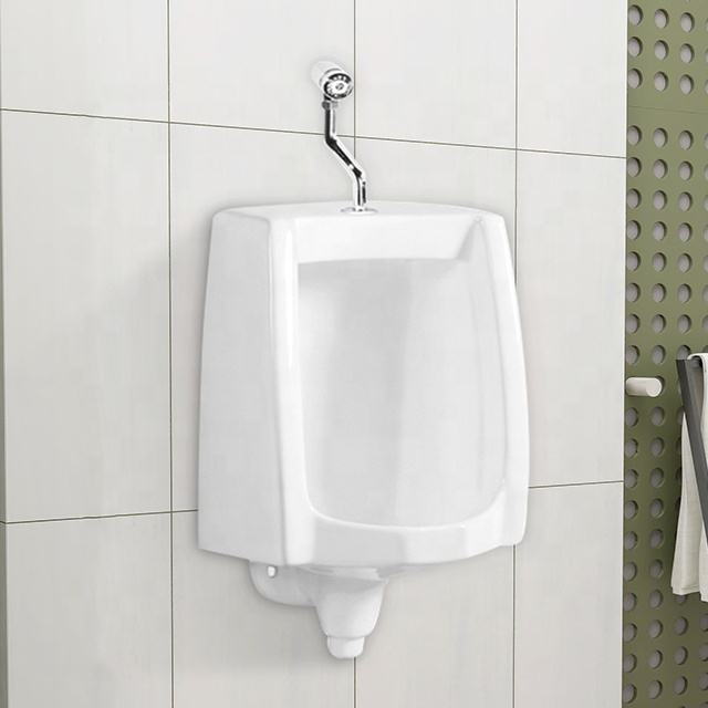 Wall Installation Rectangle White Ceramic Toilet Urinal Standing Peeing with Flush Valve