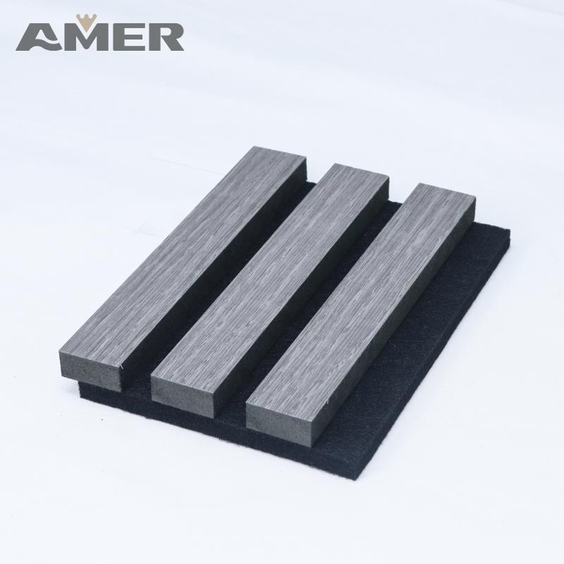 Wall and Ceiling Soundproof Slats Laminated Pet Wooden Veneera Acoustic Panel for Auditorium Hall