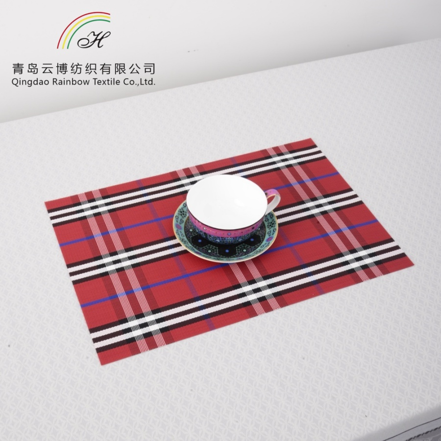 Factory Custom Table Decoration Restaurant Heat-Resistant Non-Slip Waterproof PVC Table Mat Fabric Placemat