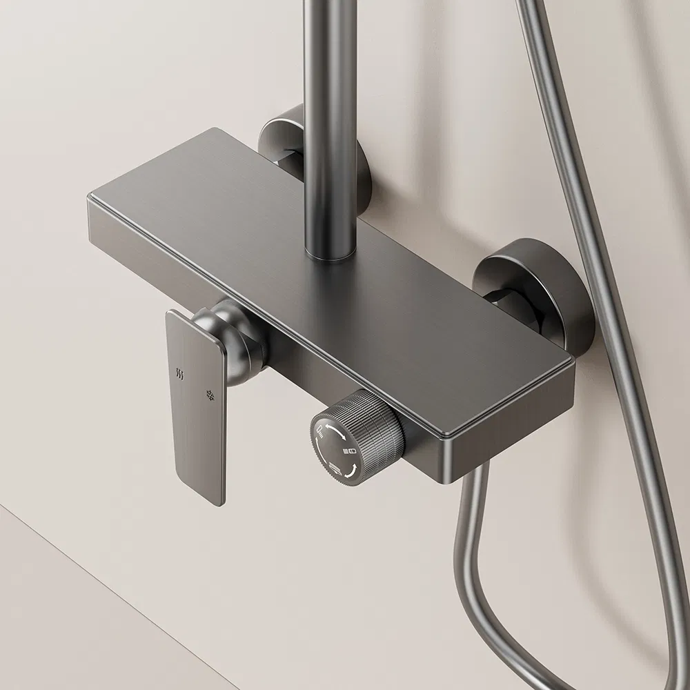 Bathroom Rain Shower Mixer Shower Bathing Set Contemporary Exposed Shower Faucet System Dual Handle