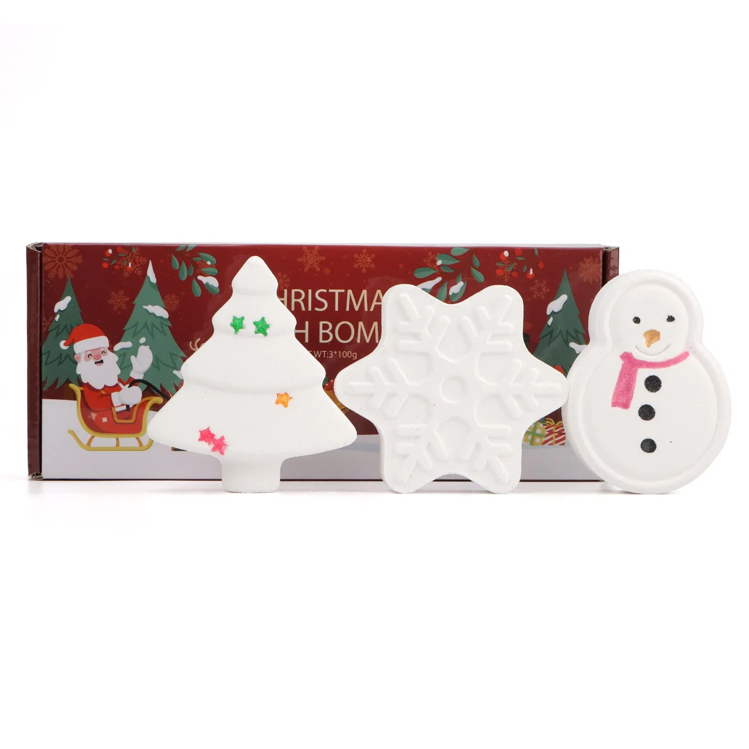 Holiday Themed Bath Bombs Festive Snowman Snowflake Christmas Tree Bath Bombs Set