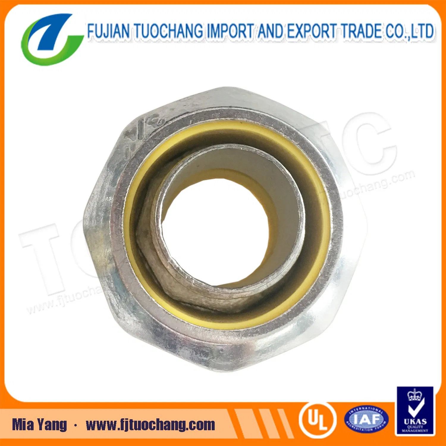 Liquid Tight Flex Straight Connector with PVC Throat