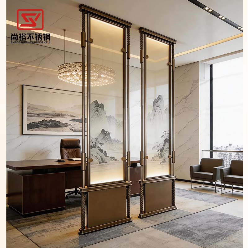 Hotel Lobby Stainless Steel Panel Screen Living Rooms Partition