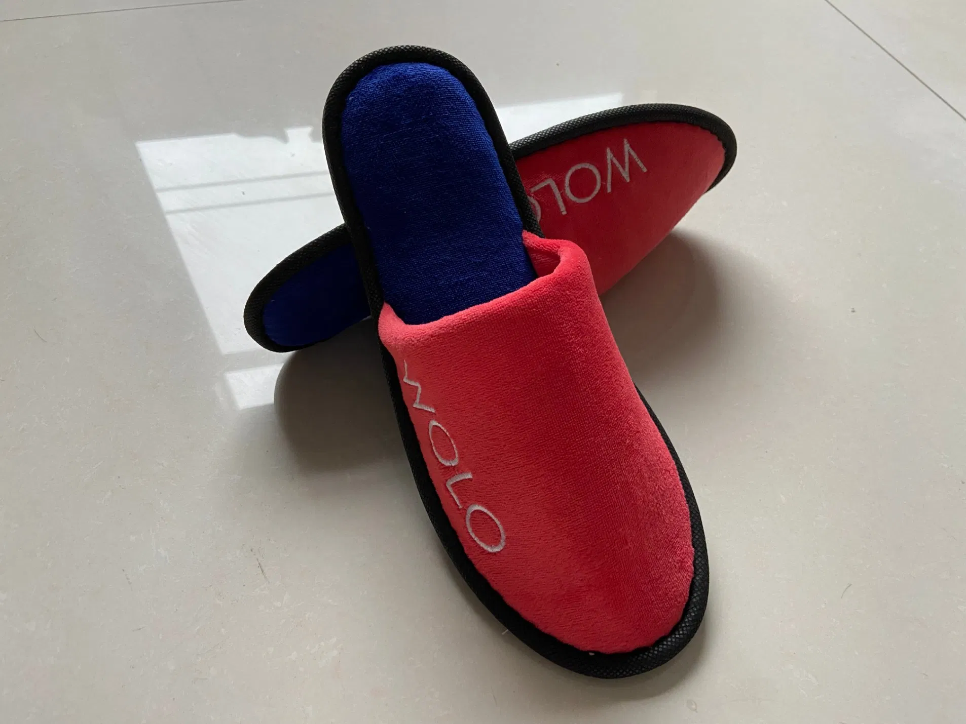 Disposable Coral Fleece Slippers Hotel Guest Room Bath Slippers