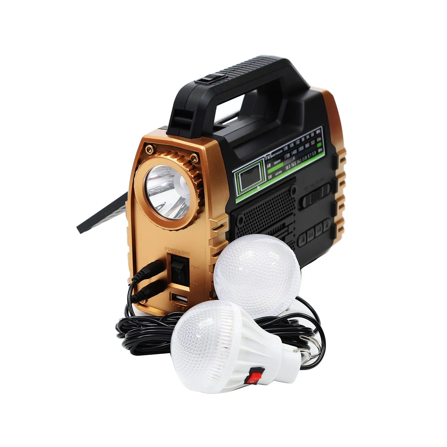 Hot-Selling Bluetooth Speaker Solar Panel Charging FM Radio with Output Power Bank