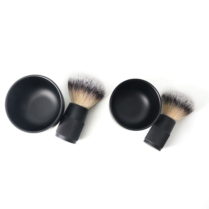 Wholesale Black Silver Shaving Brush Bowl Stainless Steel Beard Grooming Cup Shaving Bowl