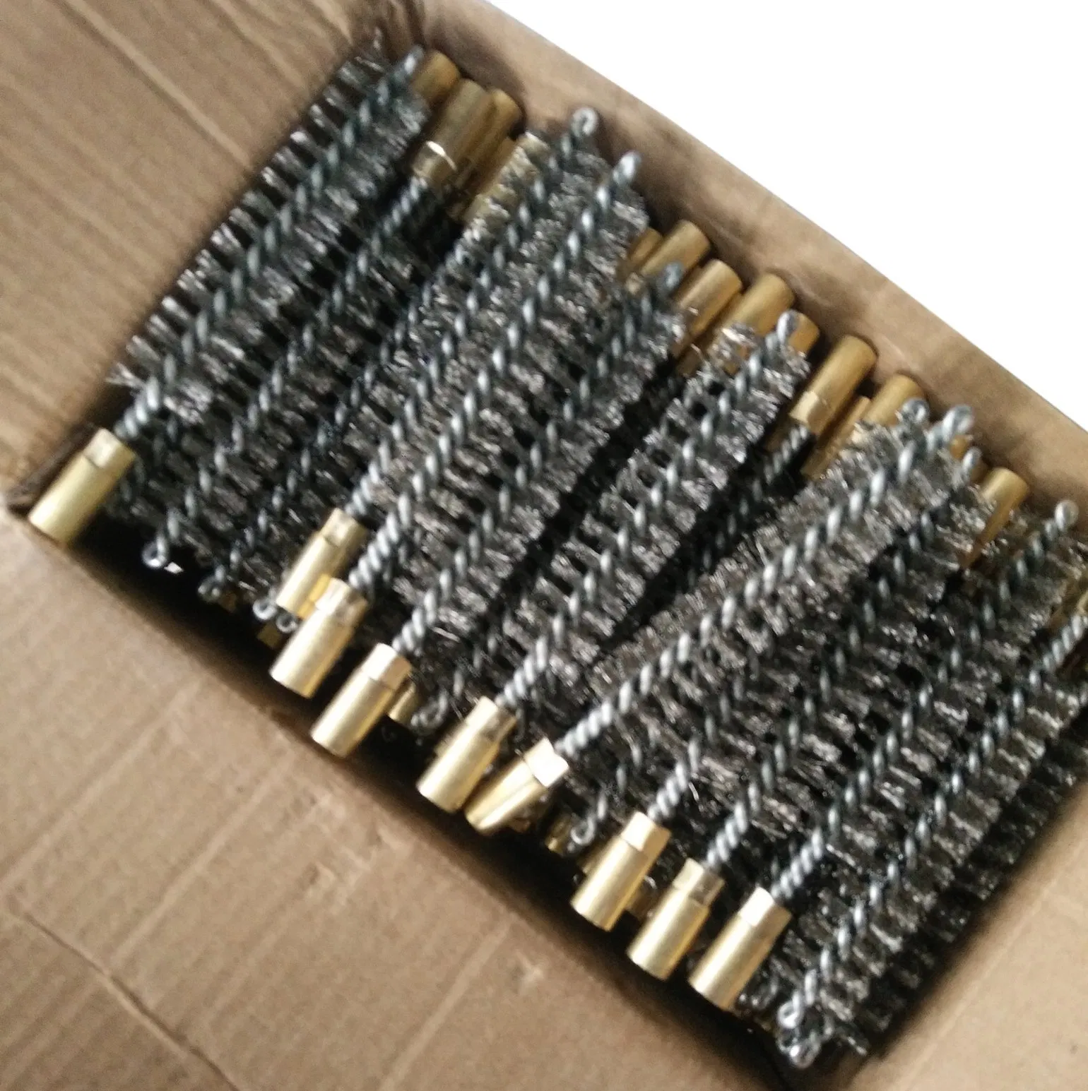 Stainless Twisted Steel Tube Cleaning Brush with M6X100 Brass Screw