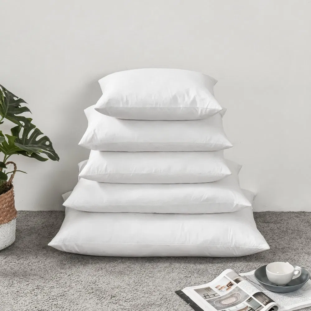 Wholesale 85/15 Goose Feather Pillow Inserts - 380tc Twill Weave Downproof Cover, Reinforced Gusset (MOQ 100PCS)