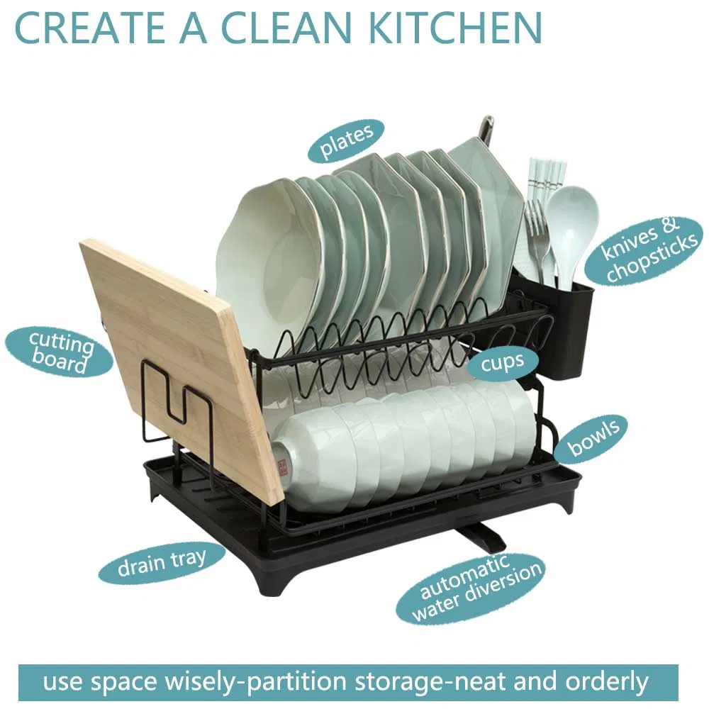 Двухъярусная сушилка для посуды над раковиной