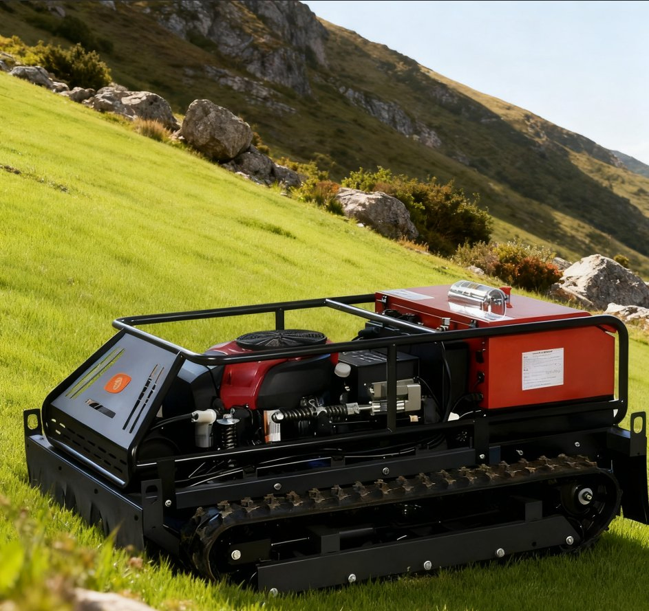 Remote Control Lawn Mower Robot Gasoline Diesel Crawler Self Propelled Automatic Slope Lawn Mower Machine for Sale