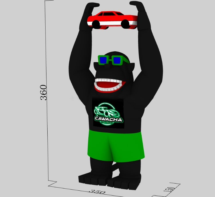 Boyi Giant Inflatable Gorilla for Car Wash Customized Advertising Inflatable Gorilla