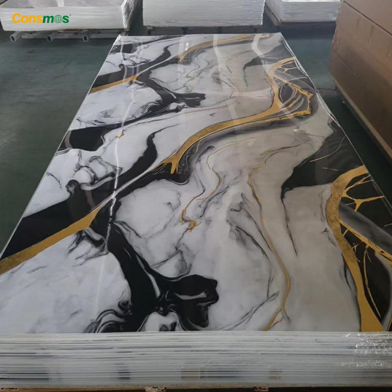 4X8 Marble Alternative UV Decorative Wall Panel Flexible PVC Marble Sheet for Interior Decoration