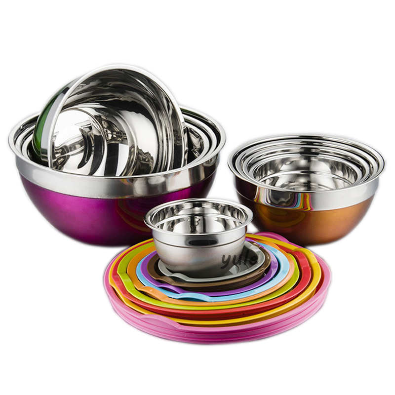 China Factory Professional Manufacturer Colorful Coating Stainless Steel Mixing Bowl