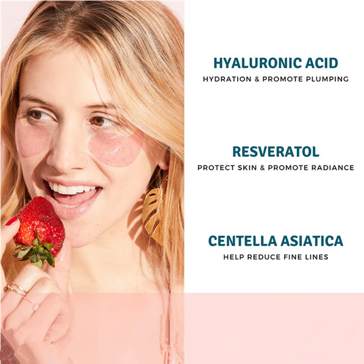 OEM Custom Rose Hyaluronic Acid Eye Gel Reduce Dark Circles Eye Mask