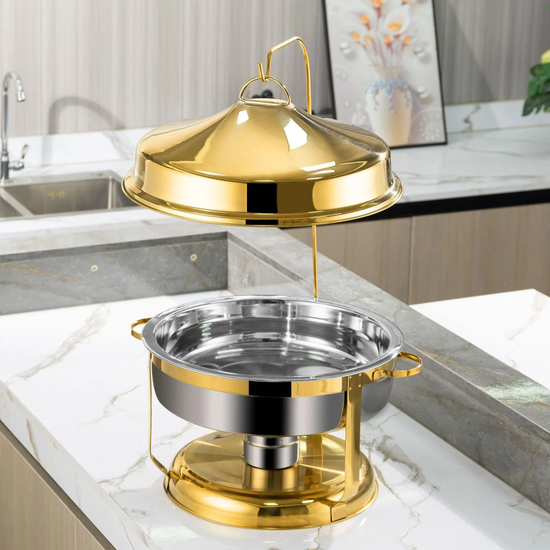 Premium Quality Stainless Steel Round Food Warmer Hanging Chafing Dish