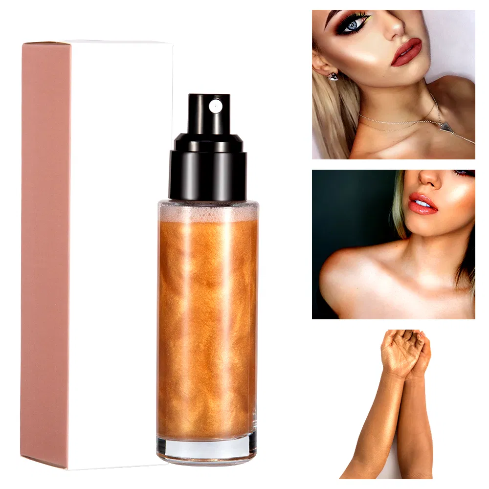 Four Colors Easy to Use Highlighter Spray Custom Logo Bulk Price Waterproof Soft Skin-Friendly Highlighter Spray