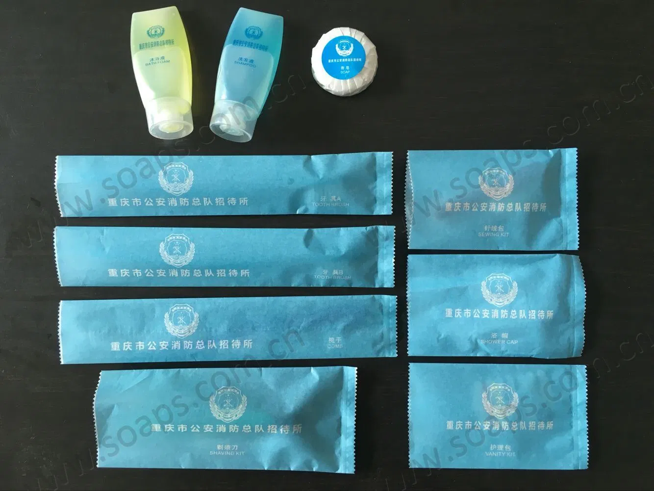 Hotel Amenities with Hard Bottle and Plastic Bag