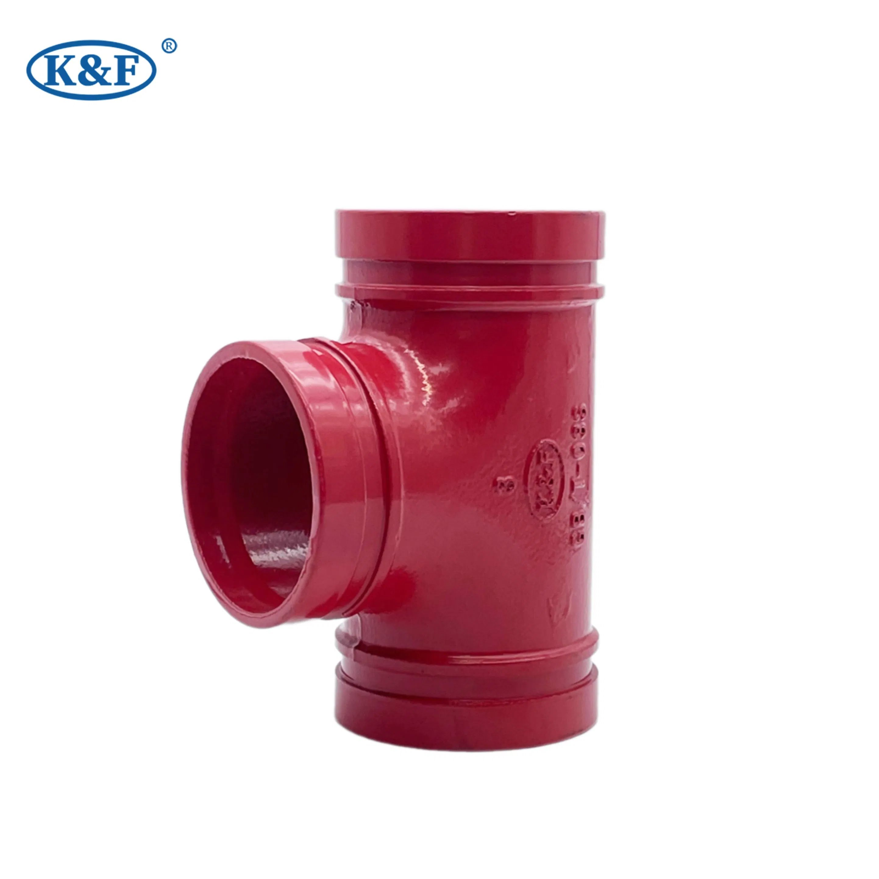 Kanaifu Pipe Fitting Grooved Ductile Iron Red Tee with FM UL ISO for Fire Fighting