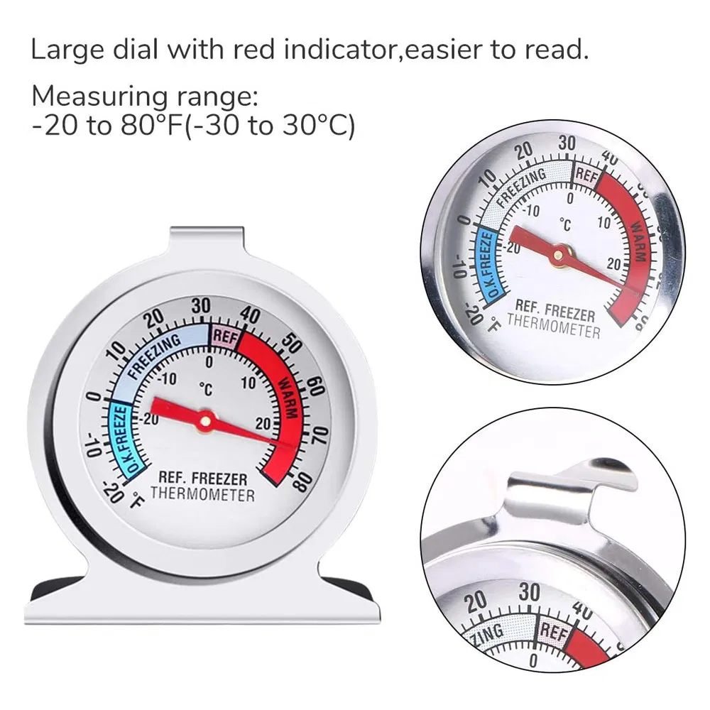 Refrigerator Freezer Thermometer Large Dial Analog Thermometer