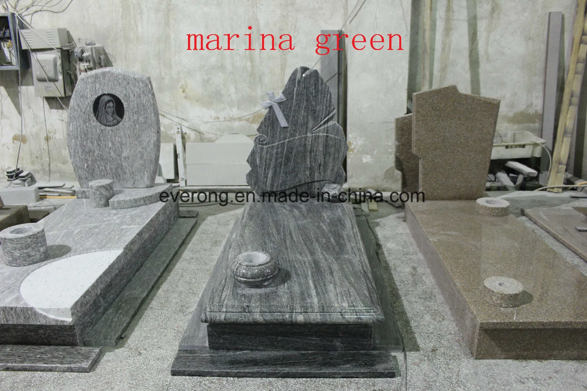 New Design Green Granite Grave Funeral Monuments
