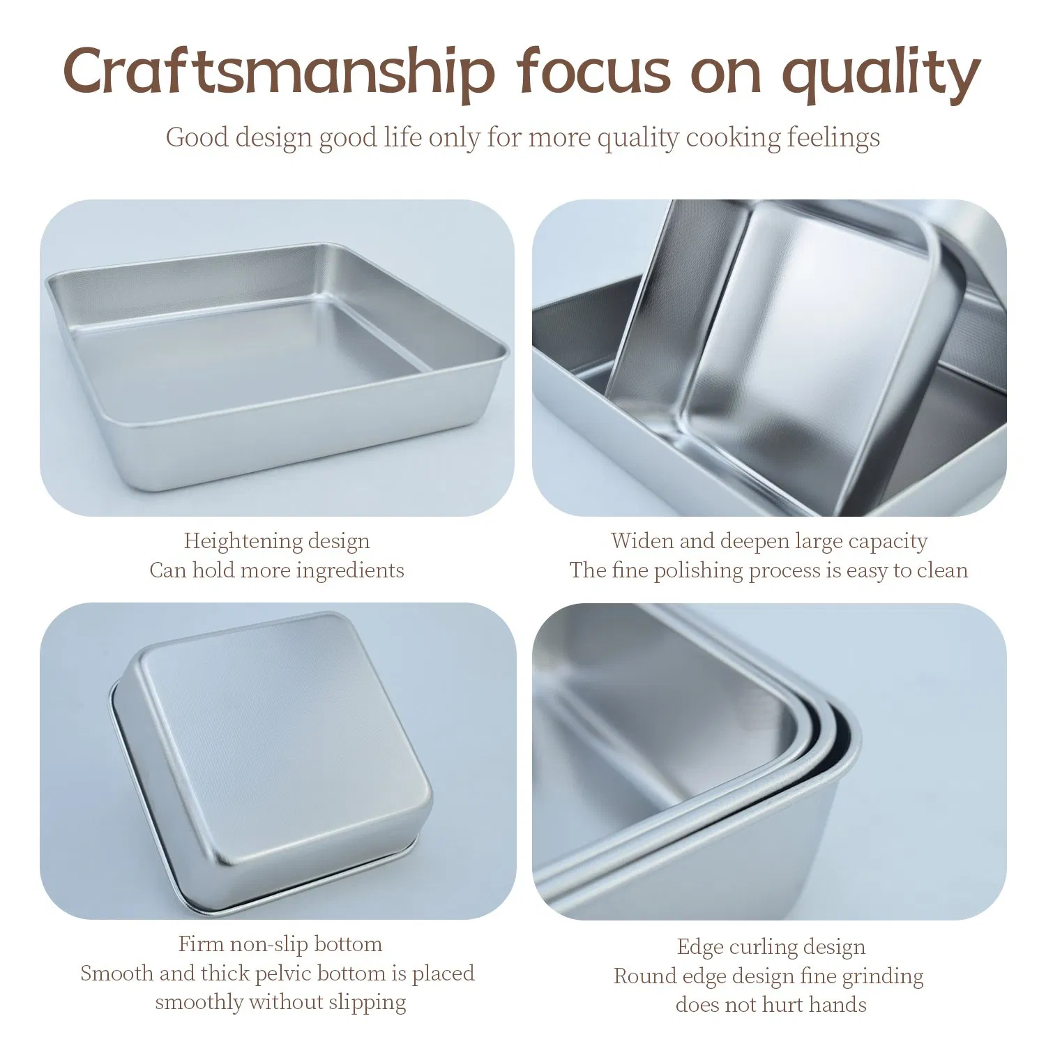 304 Stainless Steel Thickened Non-Stick Baking Sheet Tiramisu Plate