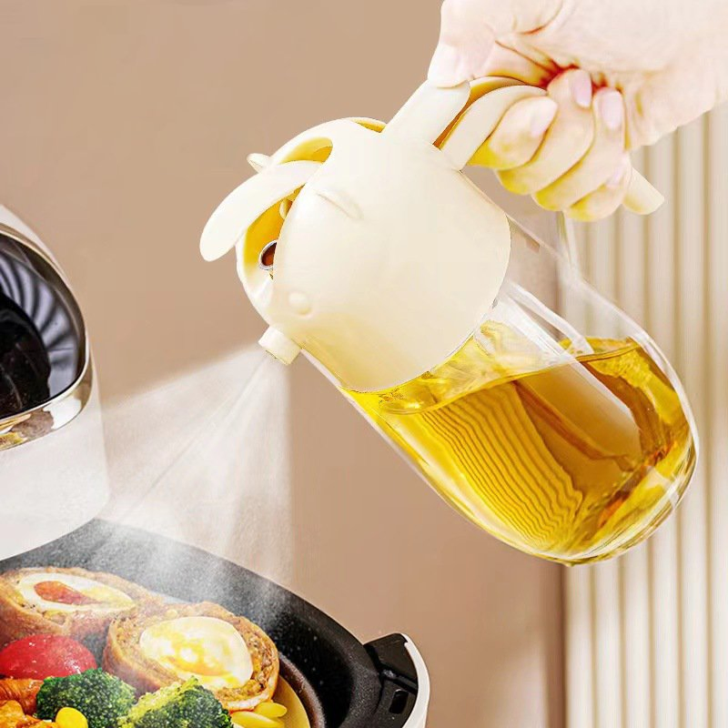 Creative Glass Oil Dispenser Bottle 580ml Glass Olive Oil Spray Bottle Auto Flip Oil Mister Spray Bottle for Kitchen Cooking Salad Baking