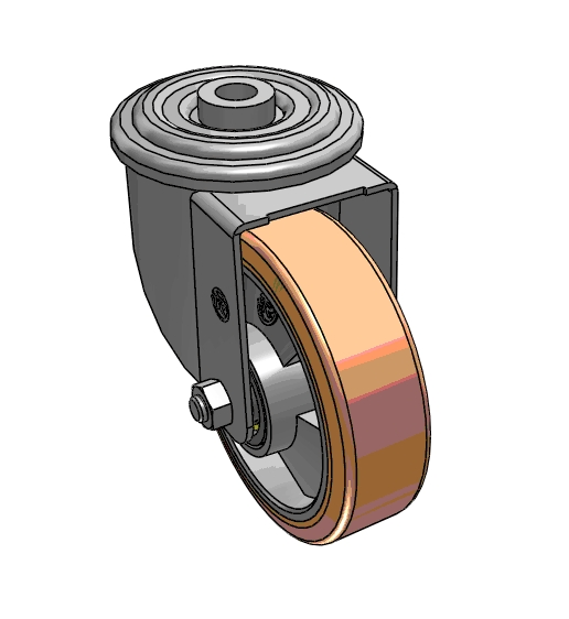 Yikong Tr 100mm Polyurethane Trolley Industry Caster Wheel 200kg Capacity for Agv AMR