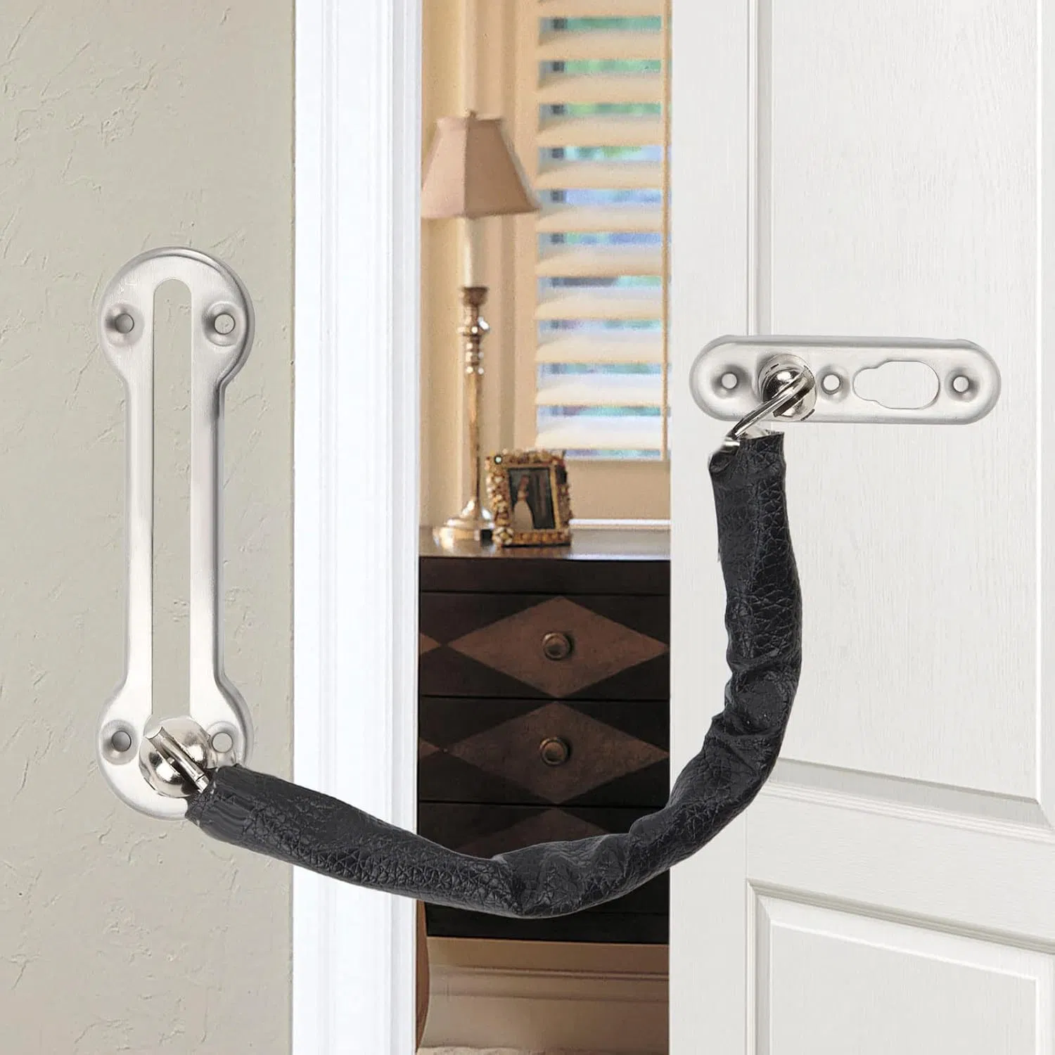 Mdsf04-Sn Die-Cast Zinc Security Chain, Satin Nickel Finish