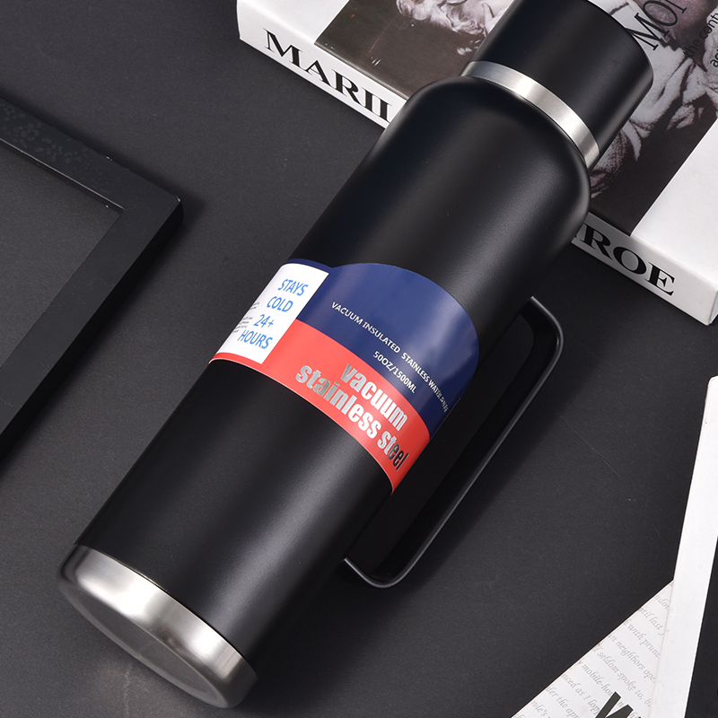 1500ml Insulated Stainless Steel Water Bottle Vacuum Travel Pot with Handle