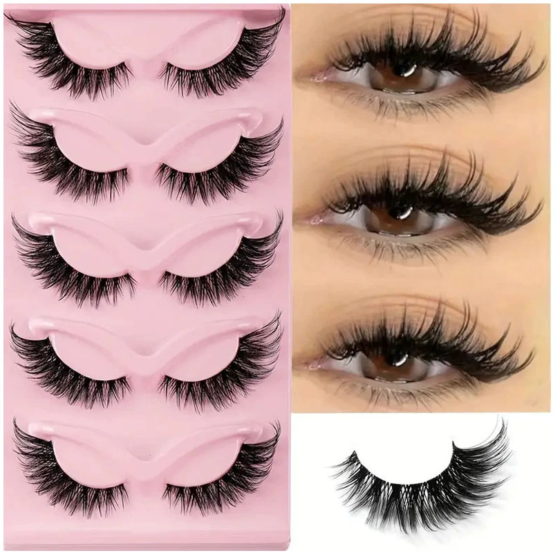 5 Pairs Natural Thick False Eyelashes of The Flying Fox Series Simulated Cat Eye Eyelashes