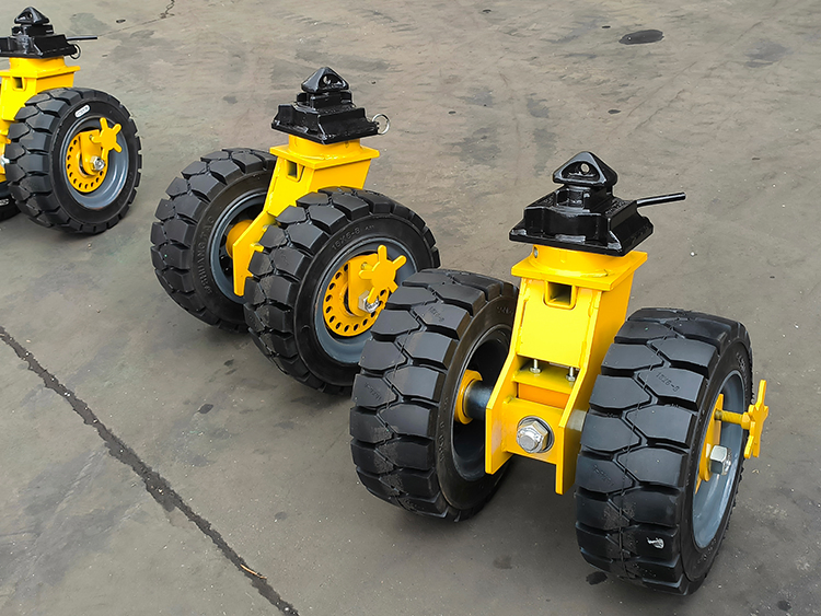 6 Ton 16 " 22" Adjustable ISO Shipping Container Rubber Caster Moving Wheels