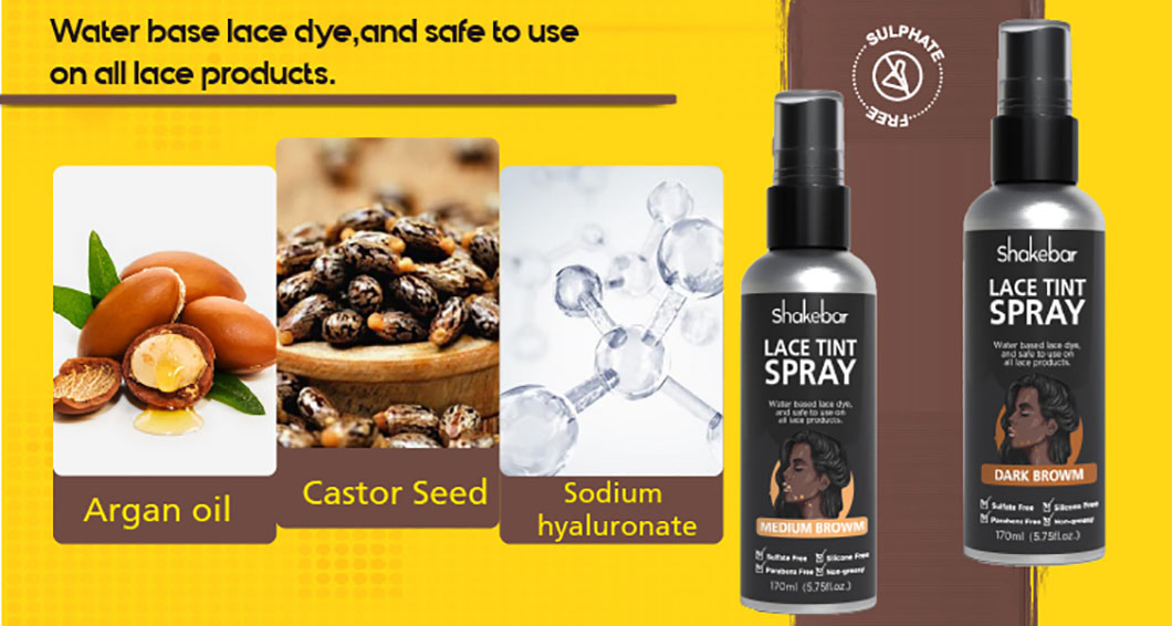 High Quality Lace Tint Spray 80ml Dark Brown Dye Natural Wigs