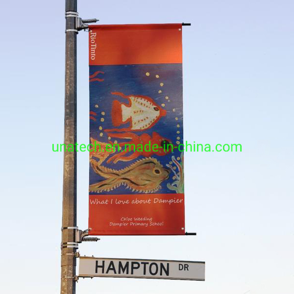 Stainless Steel Street Light Pole Advertising Sign Holder Mechanism