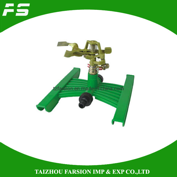 Adjustable Plastic H Base 1/2inch Brass Garden Water Irrigation Impulse Sprinkler